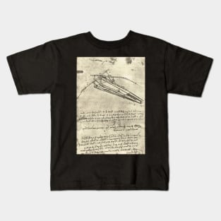 Flying machine, drawn by Leonardo Da Vinci, Circa 1488-9 Kids T-Shirt